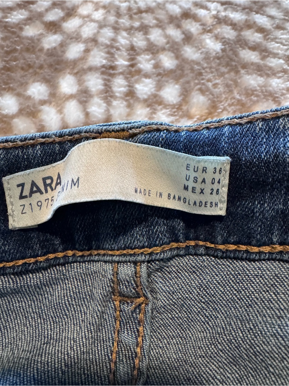 Zara blue denim jeans with contrast stitching
